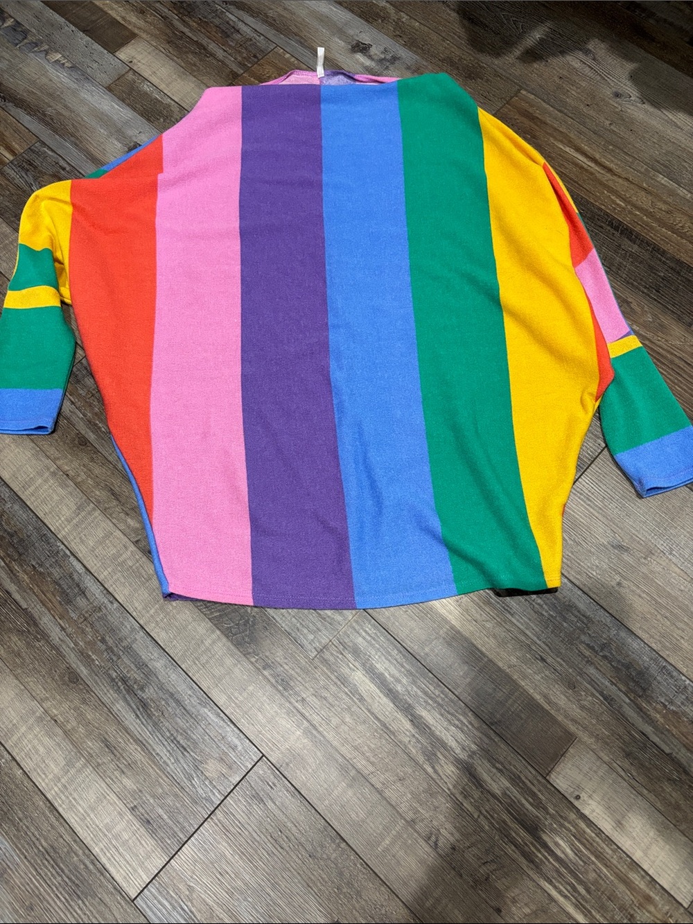 Women’s Multicolor Rainbow Stripe Sweater- Pink, Purple, Blue, Green, Yellow